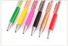 Can printt logo 20 Colors Crystal Ballpoint Pen Creative Stylus Touch Pen for Writing Stationery Office School Pen Ballpen Black Blue lnk