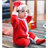 Nouveau-né Infant Bébé Garçon Vêtements 2018 Brand New Christmas Romper Toddler Bébés Filles À Manches Longues Simple Poitrine Rouge Père Noël Enfants Combinaison