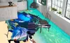 Telhas de assoalho subaquáticas da arte do banheiro 3D do mundo do assoalho autoadesivo do PVC fundo autoadesivo