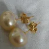 8-9mm boucles d'oreilles perles d'or naturel des mers du sud or jaune 5pc