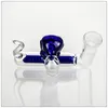 Catcher per cenere con teschio blu da 3 pollici 14mm 18mm Catcher per cenere in vetro con percolatore in linea Ashcatcher per bong in vetro Accessori per fumatori PT01