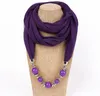 Pendant Scarf Necklace Bohemia Necklaces For Women Chiffon Scarves Pendant Jewelry Wrap Foulard Female Accessories GA369