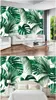 Verde tropicale giungle Palm Tree Foglie Woods Wallpaper Rotolo Floral Forest Natural Plant Non tessuto carta da parati per camera Childs