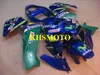 Motorcykel Fairing Kit för Honda CBR600RR CBR 600RR F5 2005 2006 05 06 CBR600RR ABS Blue Green Fairings Set + Presenter HQ17