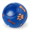 Hond speelgoed rubberen bal kauwdispenser lekkage voedsel spelen bal interactieve huisdier tandjes tandjes training speelgoed blauw rood 7,5 cm / 2.95 ''