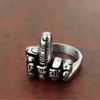 Europa och Amerika Kluster ringar Calssic Womens Mens Hip Hop Rostfritt stål Knight Templar Biker Ring Punk Skull Smycken Tillbehör