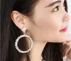 Hot Hoop Earrings Big 5cm 7cm Trendig Silver Guldkristall Stone Clip på Ny Fashion Circle Huggie Partihandel Populära överdrivna örhängen DHL