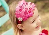 2017 Baby Flowers Headband Hair Bands headwear Children red white feather headdress flower beads bride