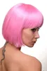 Parrucca di qualità Wig Wig's Wig Bob Page Fringe Tern Tern Rosa sexy GFW248F