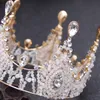 Coroa de Noiva de luxo Strass Cristais de Casamento Real Rainha Coroas Princesa de Cristal Barroco Tiaras de Festa de Aniversário Doce 16