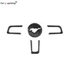 For Ford Mustang Carbon Fiber Steering Wheel Emblem 3D Car Stickers Car Styling 2015 2016 2017 Auto Accessories