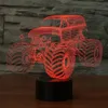 Abstractive 3D Optical Illusion Monster Truck Effetto luminoso colorato Interruttore tattile Alimentato tramite USB Decorazione LED Luce notturna Scrivania mp5930223