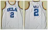 Heren Vintage # 1 Lamelo Ball Lonzo Ball Chino Hills Huskies Middelbare school Basketbal Jerseys UCLA Bruins Steekhirts S-XXL