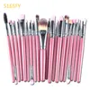 Makeup Brushes Kit Eye Shadow Foundation Powder Eyebrow Eyelash Lip Borste Kosmetiska Verktyg 20st / Set J1546