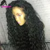 Long loose Curly Wigs with Baby Hair Black Color Full Density Synthetic Lace Front Wig for Women Free Shipping