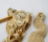 7 stks Virgin Dikke Clip in Hair Extension 100g Clip in Menselijk Hair Extensions 10 "-24" Body Wave Clip Ins