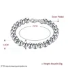 Cadeaux de mariage 8M creux 925 bracelet en argent JSPB126 bête cadeau hommes et femmes en argent sterling plaqué bracelets à breloques256R