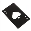 Poker kaart bierflesopener gepersonaliseerde grappige roestvrijstalen creditcard fles opener kaart van schoppen bar tool