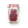 Wholesale Mason Jar Shaped Food Container Plastic Bag Clear Mason Bottle Modeling Zippers Storage Snacks Plastic Box