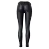 Wholesale-Faux Leather Pants Women Elastic Zipper Leather Pants Trousers Plus Size 2017 Leren Broeken Clothing Slim Fit Pencil Pants