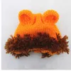 Puseky Crochet Newborn Photography Props Infant Costume Outfit Cute Baby Hat Costume Set Animal Lion Babe Clothing Accessories