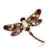 Crystal Animal Pin Vintage Dragonfly Broscher för kvinnor Stor insekt Rhinestone Brosch Pin Fashion Dress Coat Tillbehör Smycken