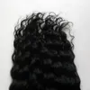 1 g per sträng 100 gram per paket Mikroring Loop Hårförlängning Färg 1 Tippad Remy Human Hair Deep Curly Links Extensions8140356