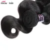 ISHOW 4PCS /ロットブラジルのバージンヘアエクステンションボディウェーブヘアウィーブ卸売人間の髪の束weftsのためのすべての年齢の自然なカラーブラック