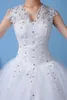 Cheap Customizable White Wedding Dress 2018 Korean Style Lace V Neck Vintage Bridal Gowns Discount Dresses vestido de noiva