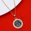 Oremello Oro Round Enamel Collana a sospensione islamica Orecchie set zirconia cubica gioielli religiosi4830011