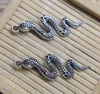 Wholesale 30pcs Snake Retro Ancient Silver Alloy Charm Pendant Jewelry Findings Jewelry Making DIY Gift 42*14mm