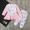 Abbigliamento per bambini 2018 Primavera Cotone Neonate Arcobaleno Vestiti Set Neonato T-shirt a maniche lunghe T-shirt + Pantaloni lunghi 2PCS Abiti per ragazze Set Bambino