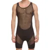 sexy uomo fitness maglia siamesi maglia trasparente body shaper uomo intimo uomo body