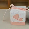 愛のギフトボックスdiy favorホルダークリエイティブなスタイルの多角形の結婚式の好みの箱箱キャンディーとスイートのギフトボックスリボン6色を選択Lin3718