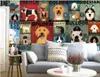 3d behang custom foto muurschildering cartoon grappige hond illustraties woonkamer schilderij 3D muur muurschilderingen behang voor muren 3 d