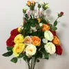 European Fake Rose (5 heads/piece) Simulation Roses for Wedding Home Party Showcase Decorative Artificial Flower