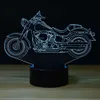 Stor storlek motorcykel Phantom 3D USB skrivbordslampa 7 Bytbar färg LED Nattljus # R42