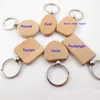 6Designs Blank Wooden Key Chain Rectangle Heart Round DIY CARVING Keyring Wood Keychain Tags Gifts6130847