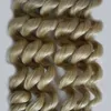 Grade 7a Extensions de bande non transformées 100g 40pcs Brésilien Vierge Lâche Cheveux Bouclés Peau Trame Bande Extensions de Cheveux Bleach Blonde mrs3513094