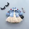 CNUM GIRLS JACKETS Spring Cotton Kids Girls Jackets amprockar för barn Autumn Denim Coats Children Designer Clothing Print 2017 2062083