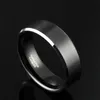 Somen Ring Men 8mm Black Tungsten Carbide Ring Polished Flat Wedding Band Engagement Rings Friends Gift Jewelry anel masculino S18101607