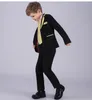 Ny Design Notch Lapel Black Boy Formal Wear Handsome Boy Kid Klädsel Bröllopslitage Födelsedagsfest Prom Suit (Jacka + Byxor + Tie + Vest) 26