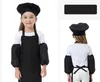 3pcs/set Child Apron Kids Sleeve Hat Pocket Kindergarten Kitchen Baking Painting Cooking Drink food 12 colors