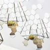 12 Uds. Adhesivo de pared de espejo 3D, vinilo hexagonal, pegatinas acrílicas removibles para pared, arte DIY, calcomanía para el hogar, sala de estar, dormitorio, decoración del baño