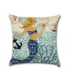 Fashion Mermaid Printing Throw Pillow Case European Style Classical Cushion Cover Comfortable Sofa Pillowcase Home Decor 4 8khb ff