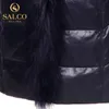 SACLO expédition nouvelle mode européenne et américaine grand raton laveur Miss Mao Lianmao veste en cuir et longues sections