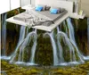 カスタム3Dフロアの壁画HD滝の風景床タイルペインティングベッドルームリビングルーム