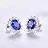 BONLAVIE 3ct boucles d'oreilles Tanzanite bleue de luxe Kate princesse en argent Sterling 925 boucles d'oreilles de fiançailles de mariage Brincos D18926019858445