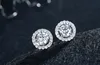 New Arrival Fashion Stud Earings Big Diamond Round Earrings for Women Girl White Zircon Earrings
