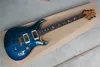 Gratis frakt Privat lager Johnny Hiland Custom Shop 24 Blue Tiger Flame Maple Top Electric Guitar